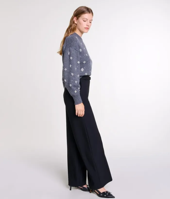 Maje Wide Belted Trousers Women Pants and Jeans Maje Wide Belted Trousers Women Pants and Jeans