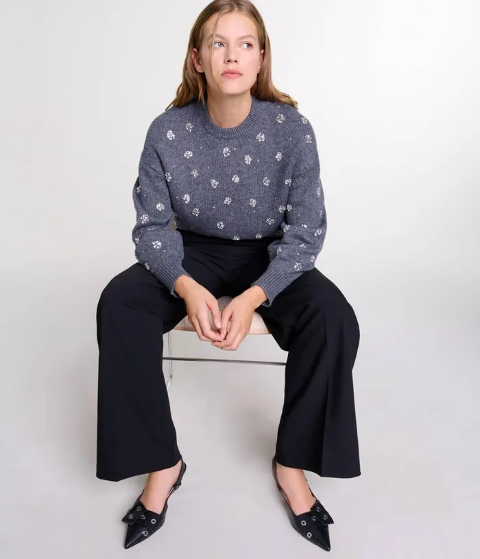 Maje Wide Belted Trousers Women Pants and Jeans Maje Wide Belted Trousers Women Pants and Jeans
