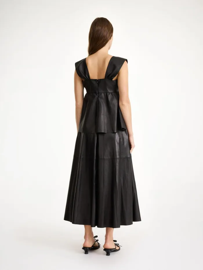 Marcie Leather Top Black Women By Malene Birger Tops and Blouses