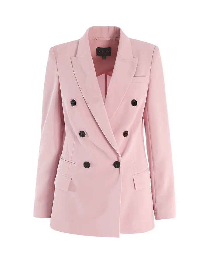 MARYLING Blazers Cherry Blossom Pink Double Breasted Blazer Red 8211 Women MARYLING Blazers Cherry Blossom Pink Double Breasted Blazer Red 8211 Women