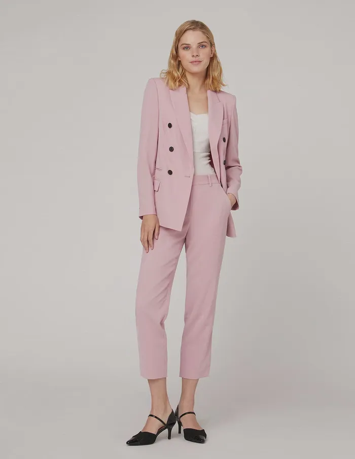 MARYLING Blazers Cherry Blossom Pink Double Breasted Blazer Red 8211 Women MARYLING Blazers Cherry Blossom Pink Double Breasted Blazer Red 8211 Women