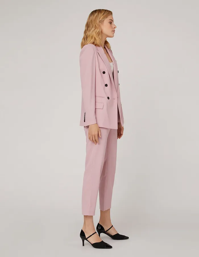 MARYLING Blazers Cherry Blossom Pink Double Breasted Blazer Red 8211 Women MARYLING Blazers Cherry Blossom Pink Double Breasted Blazer Red 8211 Women