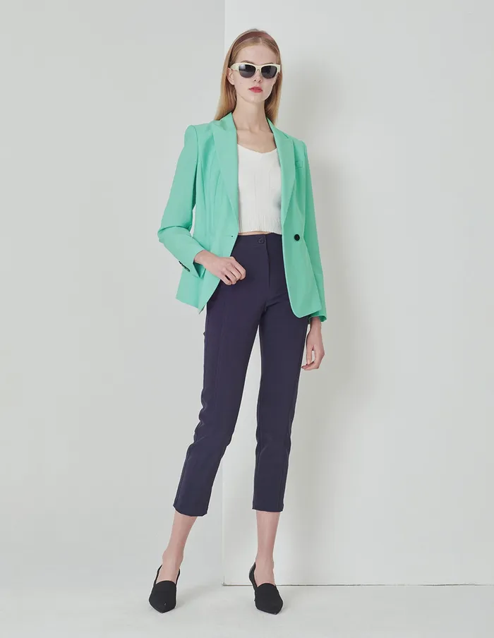 MARYLING Blazers Cream Blue Lapel Collar DoubleBreasted Suit Blue 8211 Women MARYLING Blazers Cream Blue Lapel Collar DoubleBreasted Suit Blue 8211 Women