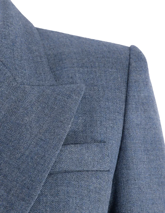 MARYLING Blazers Elegant Haze Blue Doublebreasted Blazer Blue 8211 Women MARYLING Blazers Elegant Haze Blue Doublebreasted Blazer Blue 8211 Women