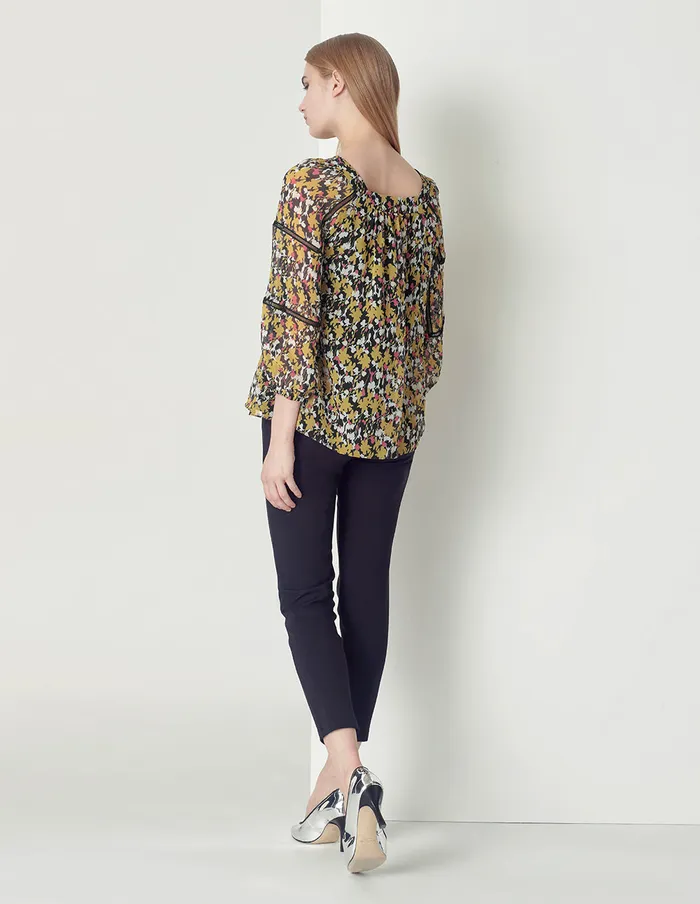 MARYLING Blouse SQUARE COLLAR PUFFED SLEEVES PRINT TOP Mix 8211 Women