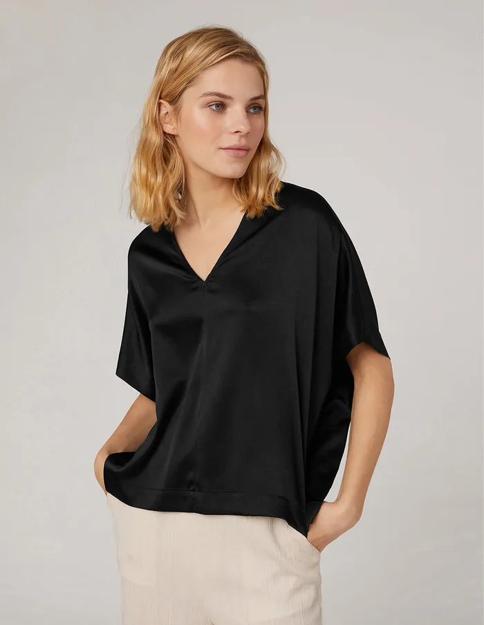 MARYLING Blouse Vneck Noble Black Top Black 8211 Women MARYLING Blouse Vneck Noble Black Top Black 8211 Women