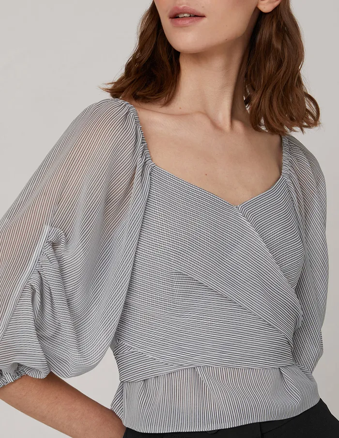 MARYLING Blouse V Neck Ruffled Sleeves Blouse Mix 8211 Women MARYLING Blouse V Neck Ruffled Sleeves Blouse Mix 8211 Women