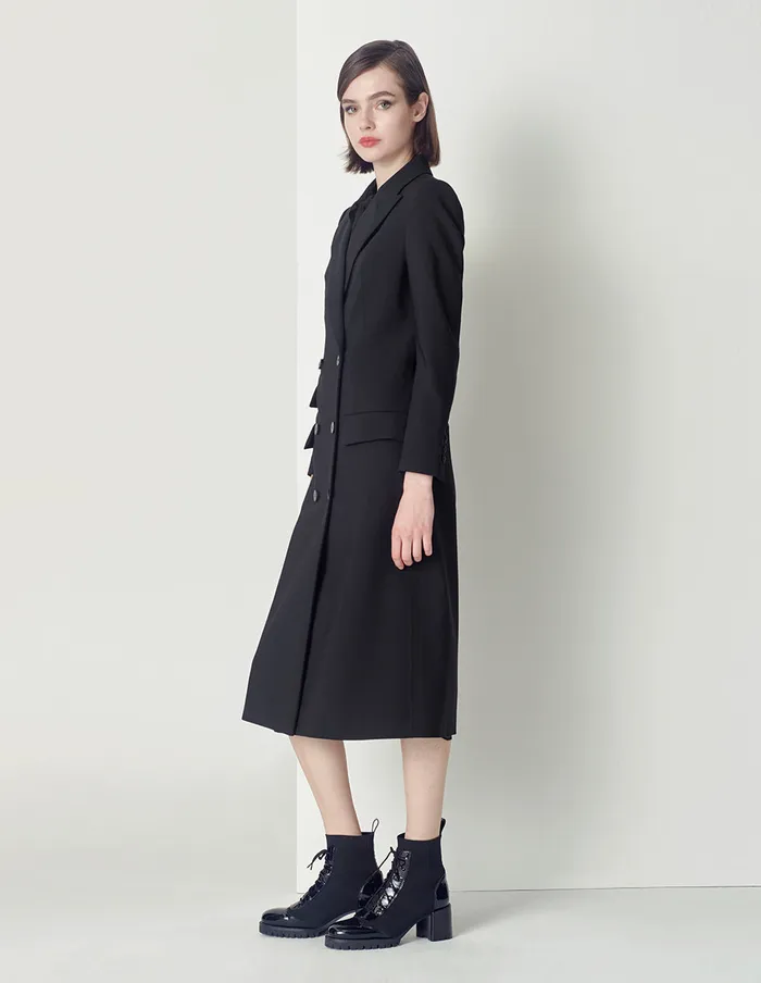 MARYLING Jacket and Coat Black DoubleBreasted MultiPocket Coat Black 8211 Women MARYLING Jacket and Coat Black DoubleBreasted MultiPocket Coat Black 8211 Women
