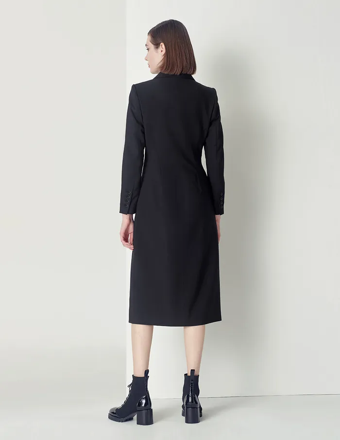 MARYLING Jacket and Coat Black DoubleBreasted MultiPocket Coat Black 8211 Women MARYLING Jacket and Coat Black DoubleBreasted MultiPocket Coat Black 8211 Women
