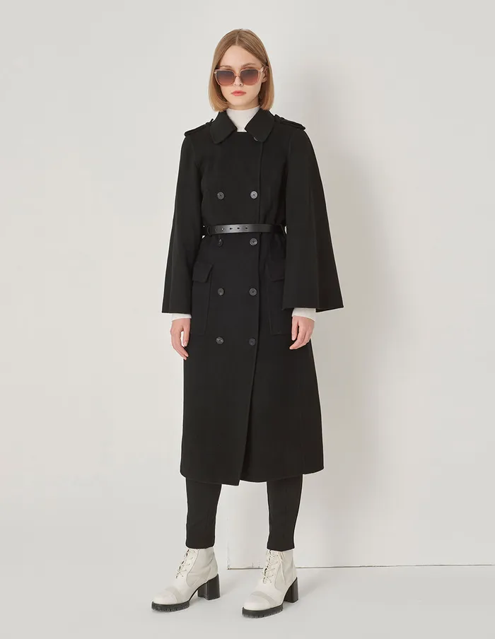 MARYLING Jacket and Coat Cape Style HShaped DoubleSided Woolen Coat Black 8211 Women MARYLING Jacket and Coat Cape Style HShaped DoubleSided Woolen Coat Black 8211 Women