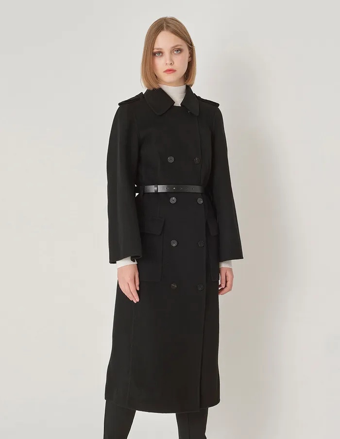 MARYLING Jacket and Coat Cape Style HShaped DoubleSided Woolen Coat Black 8211 Women MARYLING Jacket and Coat Cape Style HShaped DoubleSided Woolen Coat Black 8211 Women