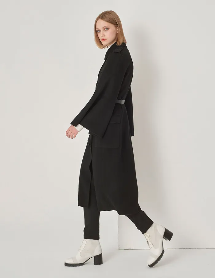 MARYLING Jacket and Coat Cape Style HShaped DoubleSided Woolen Coat Black 8211 Women MARYLING Jacket and Coat Cape Style HShaped DoubleSided Woolen Coat Black 8211 Women