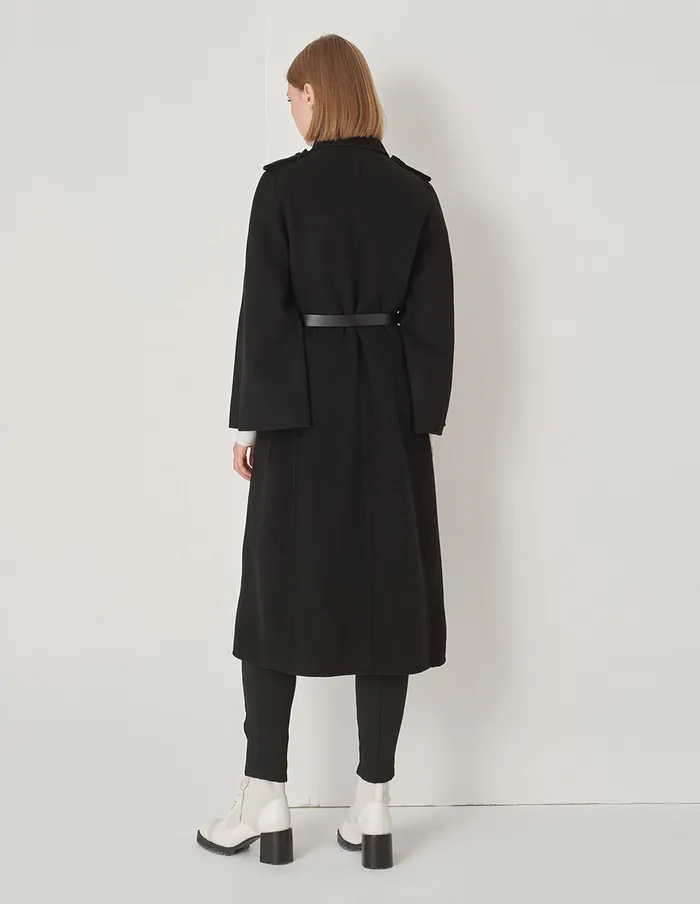 MARYLING Jacket and Coat Cape Style HShaped DoubleSided Woolen Coat Black 8211 Women MARYLING Jacket and Coat Cape Style HShaped DoubleSided Woolen Coat Black 8211 Women