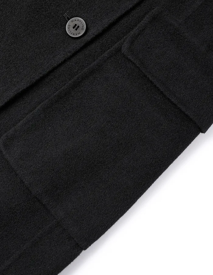 MARYLING Jacket and Coat Cape Style HShaped DoubleSided Woolen Coat Black 8211 Women MARYLING Jacket and Coat Cape Style HShaped DoubleSided Woolen Coat Black 8211 Women