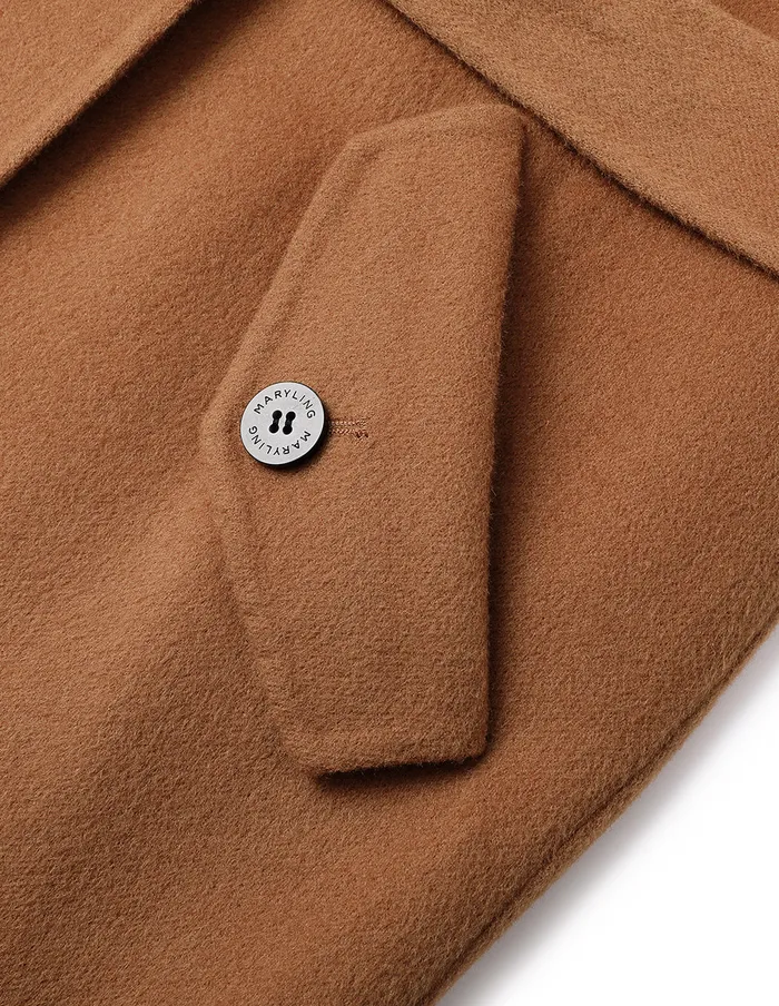 MARYLING Jacket and Coat Caramel Suit Collar Trench Coat Long Coat Umber 8211 Women MARYLING Jacket and Coat Caramel Suit Collar Trench Coat Long Coat Umber 8211 Women