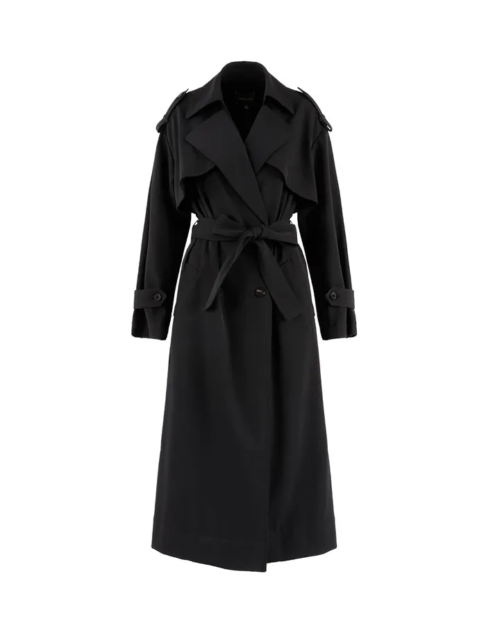 MARYLING Jacket and Coat DOUBLEBREASTED BELT TRENCH COAT Black 8211 Women