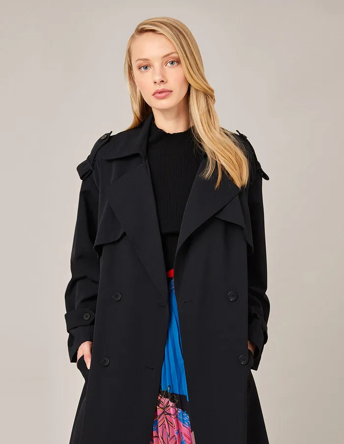 MARYLING Jacket and Coat DOUBLEBREASTED BELT TRENCH COAT Black 8211 Women