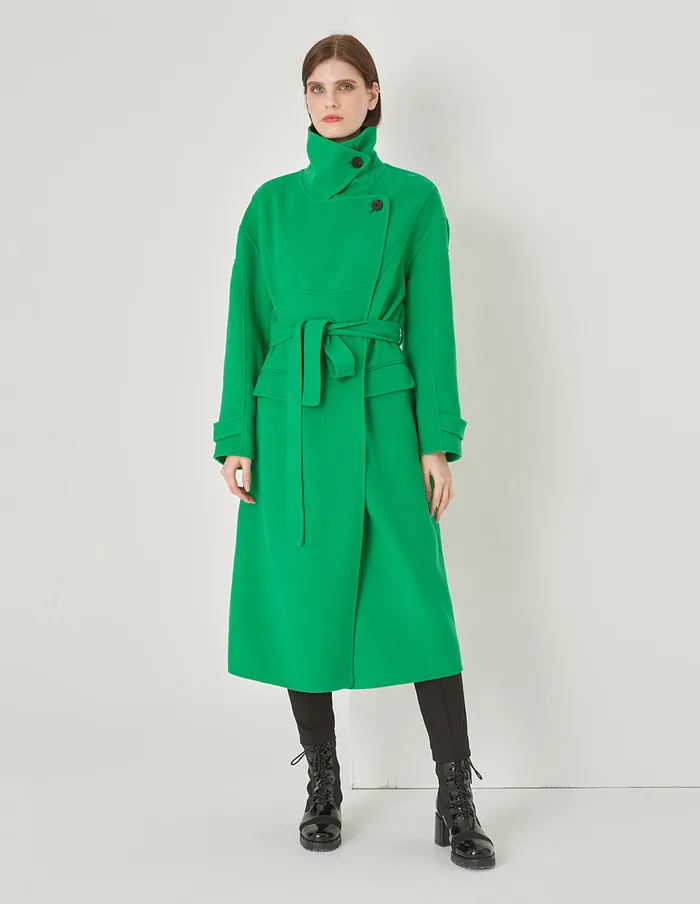MARYLING Jacket and Coat DoubleSided Woolen HShaped Coat Green 8211 Women MARYLING Jacket and Coat DoubleSided Woolen HShaped Coat Green 8211 Women