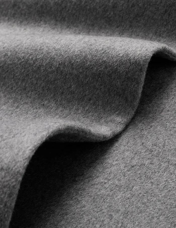 MARYLING Jacket and Coat Gray DoubleBreasted Lapel Long Coat Grey 8211 Women MARYLING Jacket and Coat Gray DoubleBreasted Lapel Long Coat Grey 8211 Women