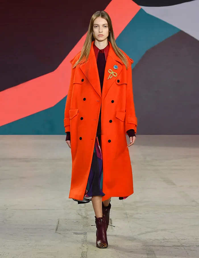 MARYLING Jacket and Coat NOTCH LAPEL DOUBLEBREASTED COAT Orange Red 8211 Women