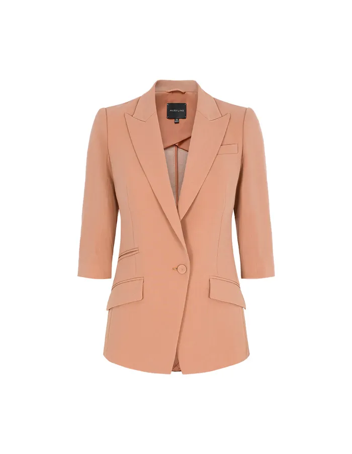 MARYLING Jacket and Coat Notch Lapel SingleBreasted Coral Pink Blazer Pink 8211 Women MARYLING Jacket and Coat Notch Lapel SingleBreasted Coral Pink Blazer Pink 8211 Women