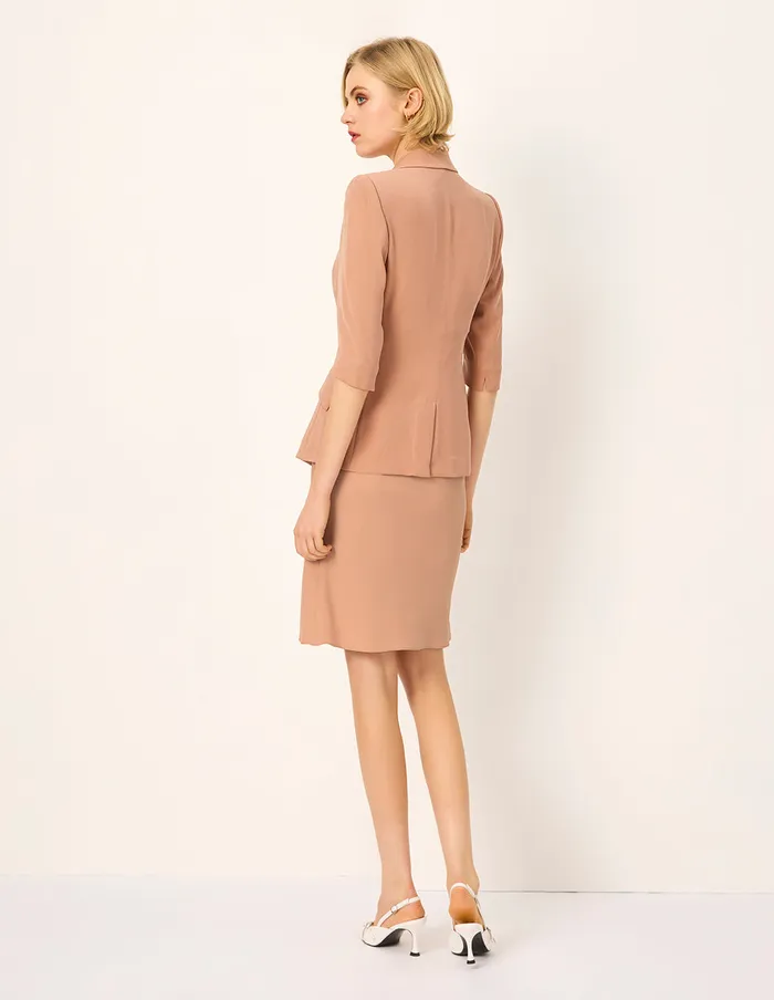 MARYLING Jacket and Coat Notch Lapel SingleBreasted Coral Pink Blazer Pink 8211 Women MARYLING Jacket and Coat Notch Lapel SingleBreasted Coral Pink Blazer Pink 8211 Women