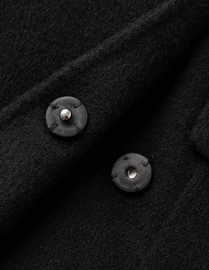 MARYLING Jacket and Coat Peak Lapels DoubleBreasted Waisted Blazer Black 8211 Women MARYLING Jacket and Coat Peak Lapels DoubleBreasted Waisted Blazer Black 8211 Women