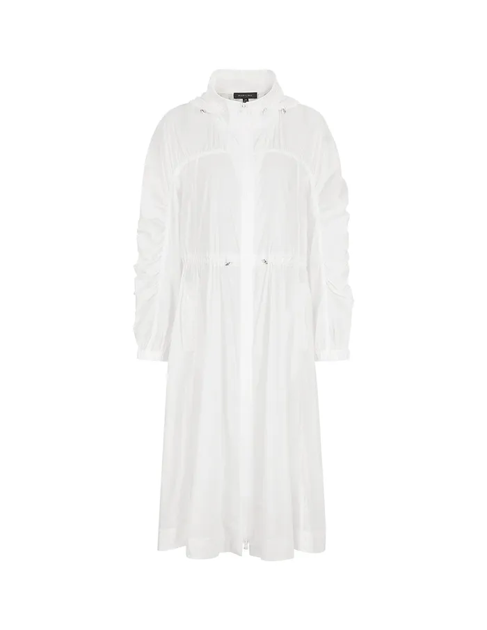 MARYLING Jacket and Coat White Pleated AHem Long Windbreaker Snow 8211 Women