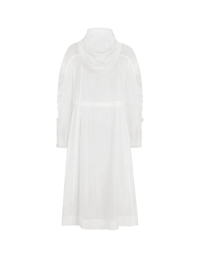 MARYLING Jacket and Coat White Pleated AHem Long Windbreaker Snow 8211 Women MARYLING Jacket and Coat White Pleated AHem Long Windbreaker Snow 8211 Women