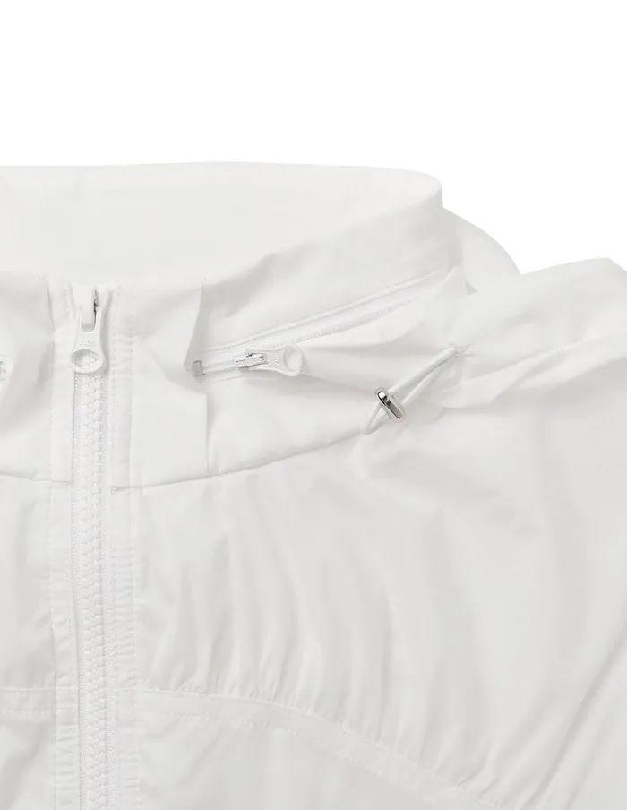 MARYLING Jacket and Coat White Pleated AHem Long Windbreaker Snow 8211 Women MARYLING Jacket and Coat White Pleated AHem Long Windbreaker Snow 8211 Women