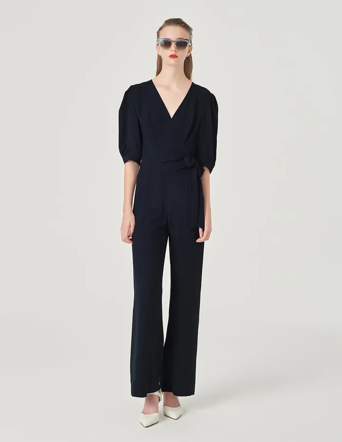 MARYLING Jumpsuits VNeck Embellished Belt Jumpsuit Mid 8211 Women