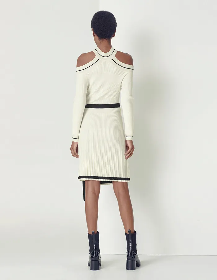 MARYLING Knit Dress Off Shoulder Black White Knit Dress Mix 8211 Women MARYLING Knit Dress Off Shoulder Black White Knit Dress Mix 8211 Women
