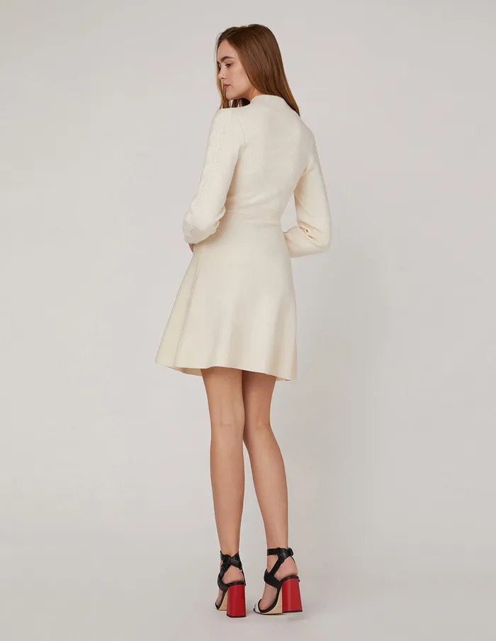 MARYLING Knit Dress TURTLENECK LACE DETAIL KNITTED DRESS White 8211 Women MARYLING Knit Dress TURTLENECK LACE DETAIL KNITTED DRESS White 8211 Women