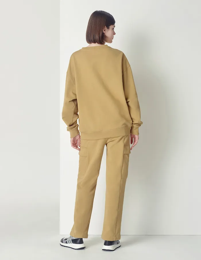 MARYLING Knitwear Beige Loose Design M Badge Sweater Sand 8211 Women MARYLING Knitwear Beige Loose Design M Badge Sweater Sand 8211 Women