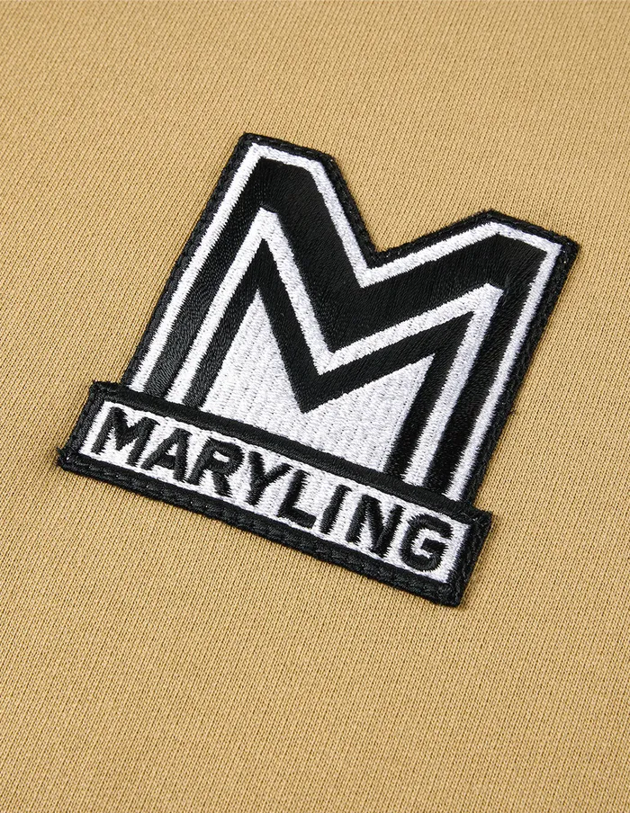 MARYLING Knitwear Beige Loose Design M Badge Sweater Sand 8211 Women MARYLING Knitwear Beige Loose Design M Badge Sweater Sand 8211 Women