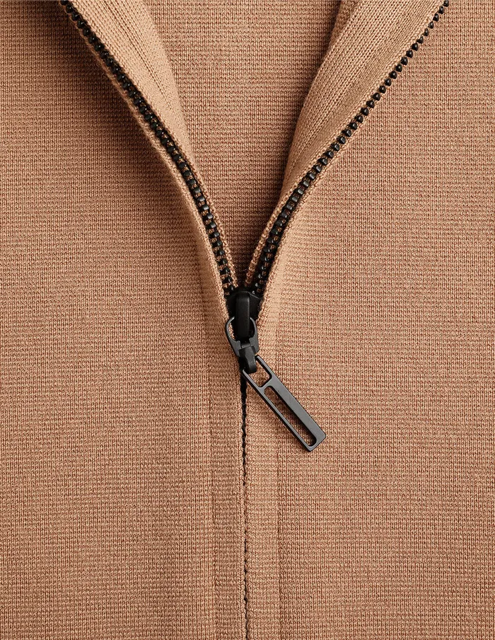 MARYLING Knitwear Beige Zipper Knitted Cardigan Brown 8211 Women MARYLING Knitwear Beige Zipper Knitted Cardigan Brown 8211 Women