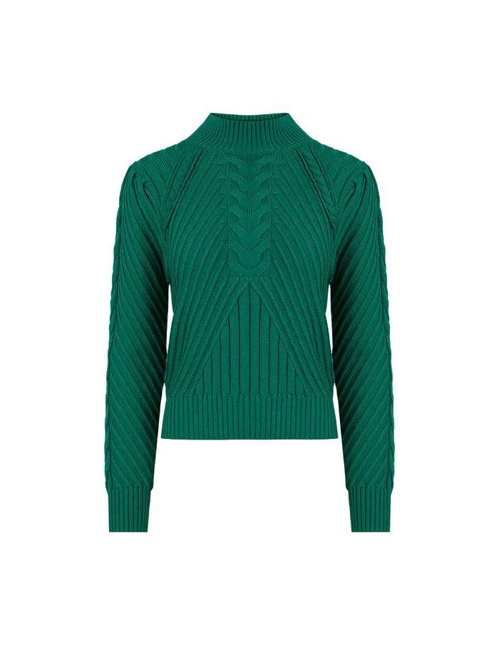 MARYLING Knitwear Cactus Green Puff Sleeve Knitted Pullover Green 8211 Women MARYLING Knitwear Cactus Green Puff Sleeve Knitted Pullover Green 8211 Women