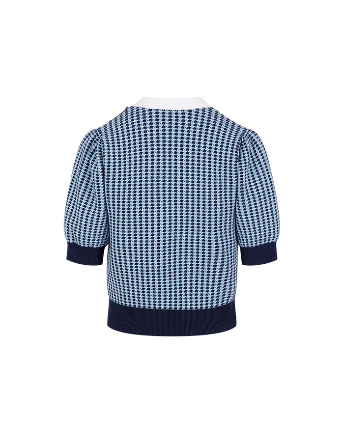MARYLING Knitwear Colourblock LaceUp Knitted Sweater Blue And White 8211 Women MARYLING Knitwear Colourblock LaceUp Knitted Sweater Blue And White 8211 Women