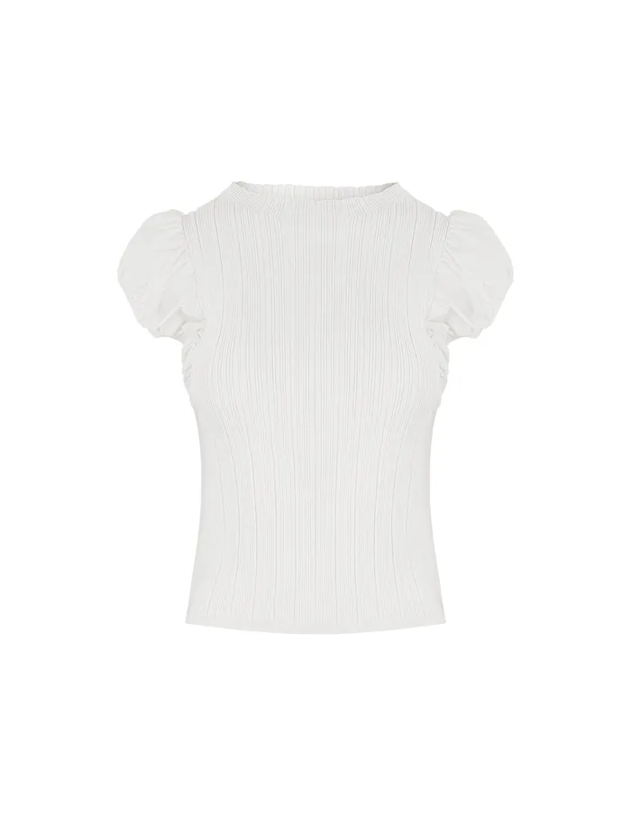 MARYLING Knitwear Crew Neck Ruffled Sleeveless Knitted Sweater Snow 8211 Women MARYLING Knitwear Crew Neck Ruffled Sleeveless Knitted Sweater Snow 8211 Women