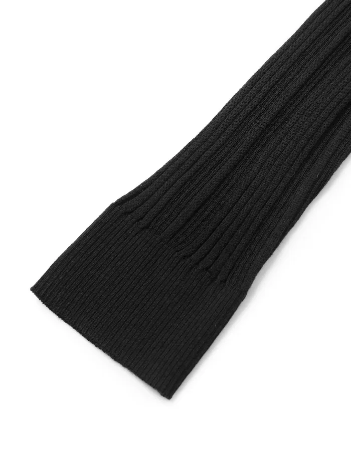 MARYLING Knitwear HighCollar TieFront LongSleeve Fitted Black ThinPullover Black 8211 Women MARYLING Knitwear HighCollar TieFront LongSleeve Fitted Black ThinPullover Black 8211 Women