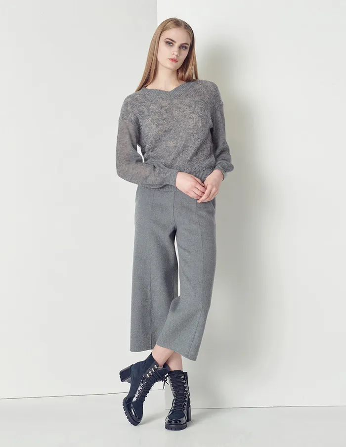 MARYLING Knitwear VNeck Knitted Pullover Grey 8211 Women MARYLING Knitwear VNeck Knitted Pullover Grey 8211 Women