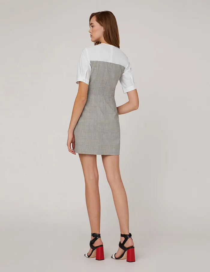 MARYLING Offce Dress Chest Lapels Contrast Short Sleeves Mix 8211 Women MARYLING Offce Dress Chest Lapels Contrast Short Sleeves Mix 8211 Women