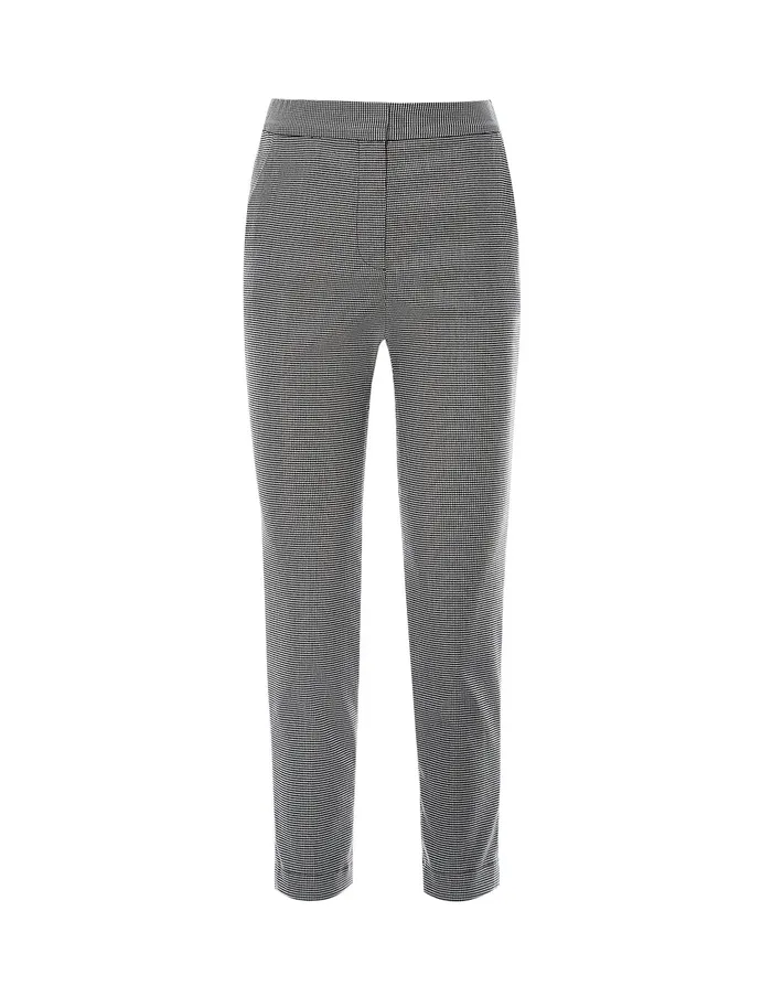 MARYLING Offce Dress Houndstooth Pattern Crop Leg Slim Fit Trousers Black 8211 Women MARYLING Offce Dress Houndstooth Pattern Crop Leg Slim Fit Trousers Black 8211 Women