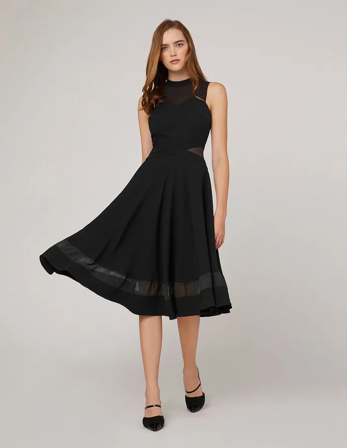 MARYLING Offce Dress Splicing Black Dress Black 8211 Women