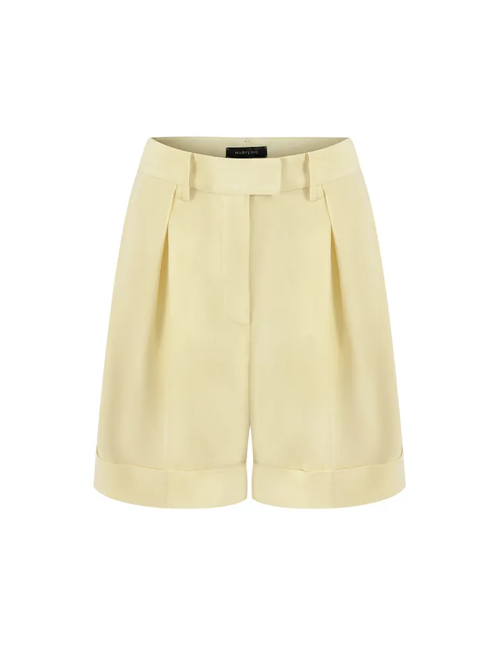 MARYLING Pants and Shorts Acetate Bermuda Shorts Yellow 8211 Women MARYLING Pants and Shorts Acetate Bermuda Shorts Yellow 8211 Women