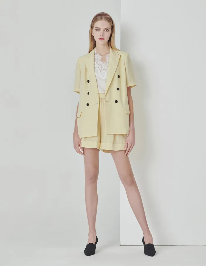 MARYLING Pants and Shorts Acetate Bermuda Shorts Yellow 8211 Women MARYLING Pants and Shorts Acetate Bermuda Shorts Yellow 8211 Women