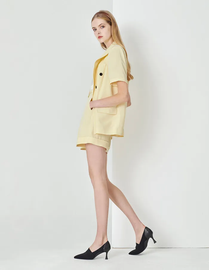 MARYLING Pants and Shorts Acetate Bermuda Shorts Yellow 8211 Women MARYLING Pants and Shorts Acetate Bermuda Shorts Yellow 8211 Women