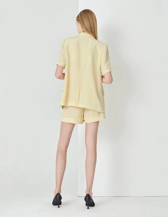 MARYLING Pants and Shorts Acetate Bermuda Shorts Yellow 8211 Women MARYLING Pants and Shorts Acetate Bermuda Shorts Yellow 8211 Women