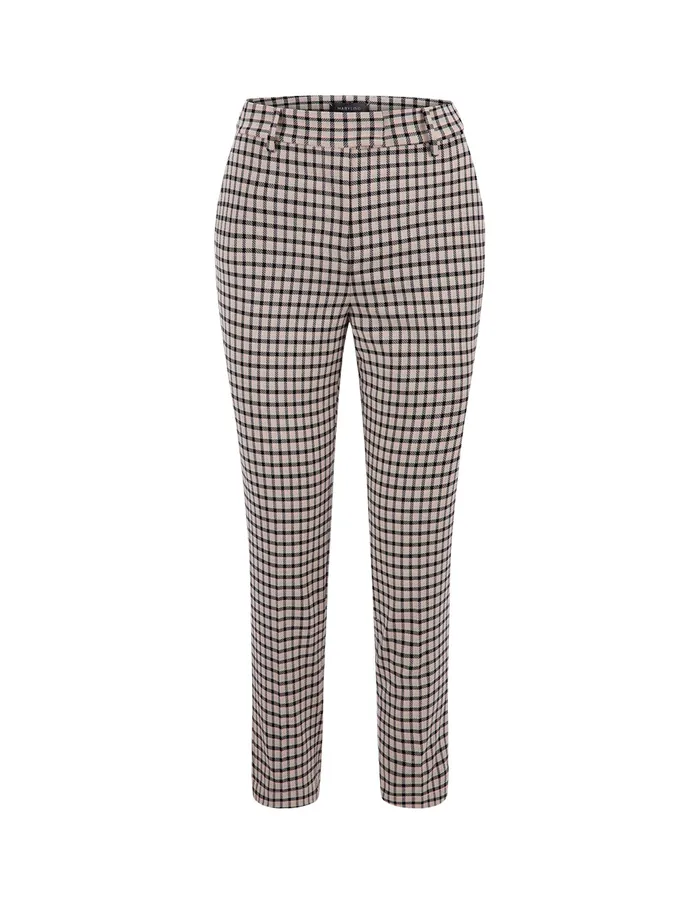 MARYLING Pants and Shorts Black And Pink Plaid Houndstooth Ninepoint Suit Pants Mix 8211 Women MARYLING Pants and Shorts Black And Pink Plaid Houndstooth Ninepoint Suit Pants Mix 8211 Women