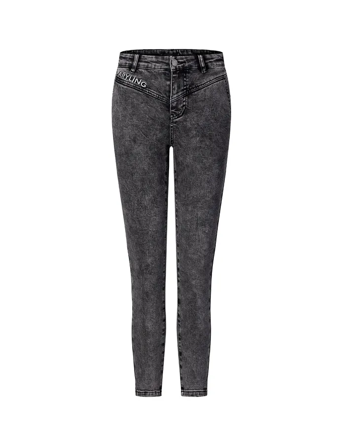 MARYLING Pants and Shorts Black Embroidered Logo Skinny Jeans Black 8211 Women